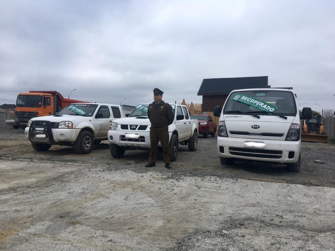 TRES VEHÍCULOS ROBADOS FUERON RECUPERADOS POR CARABINEROS.