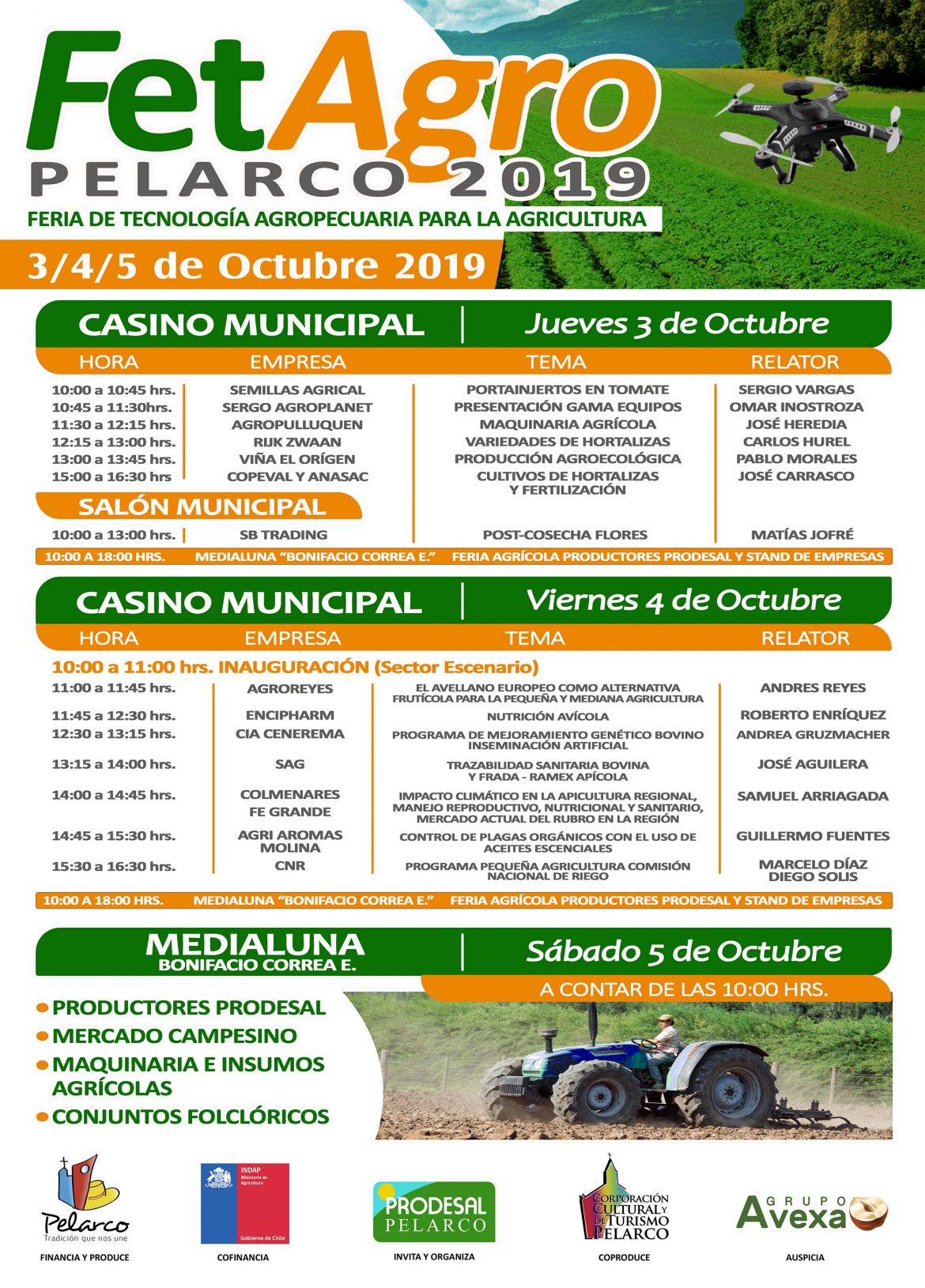 Pelarco será sede de la 1ª Feria de Tecnologías para La Agricultura Familiar