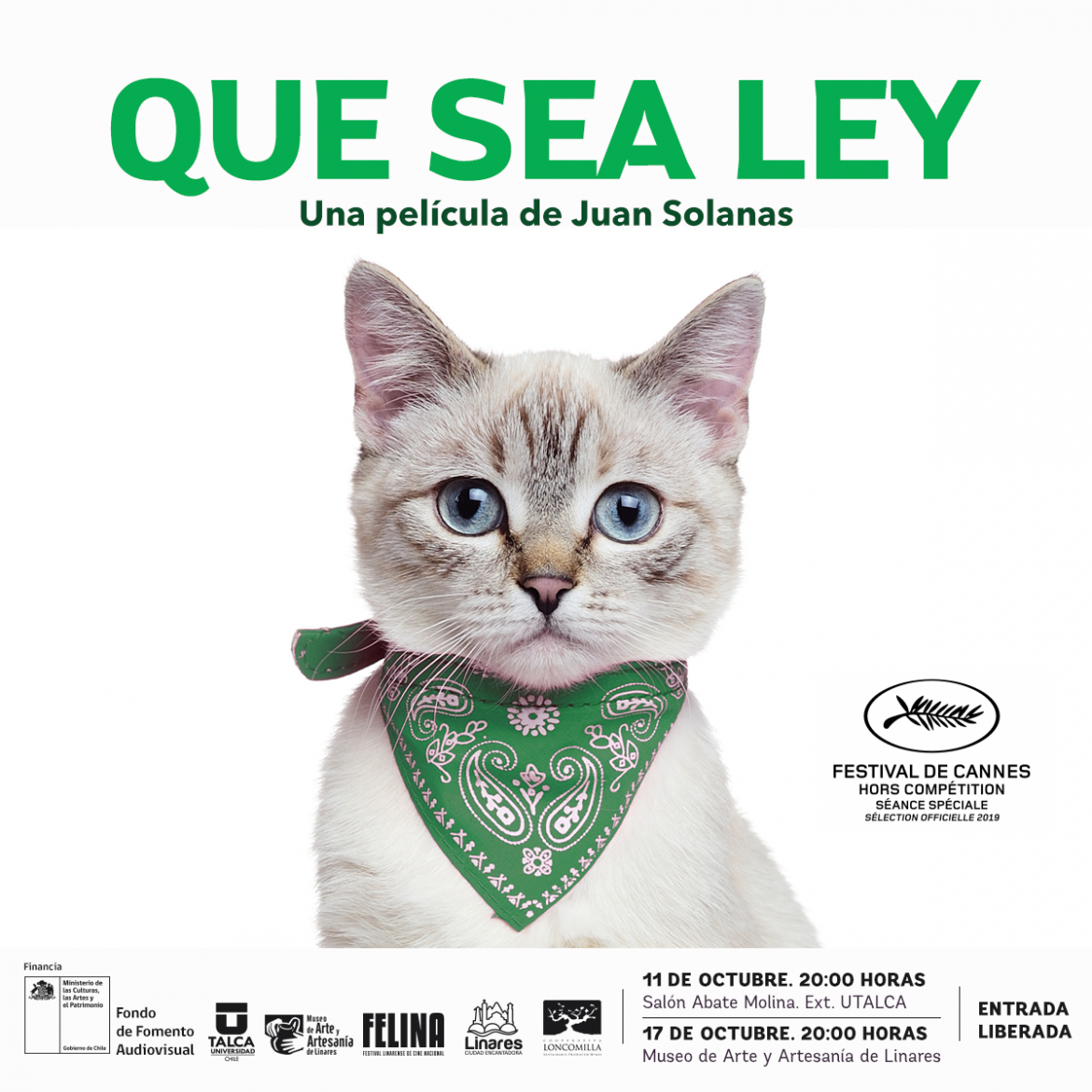 El Festival Felina de Cine Nacional e Internacional estrena el Talca “Que Sea Ley”.  Un documental que no dejará indiferente a nadie.