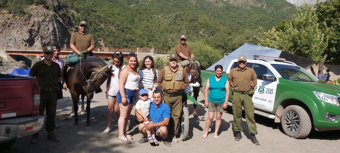 CARABINEROS ENTREGA RECOMENDACIONES PREVENTIVAS Y DE SEGURIDAD EN LA CORDILLERA MAULINA.